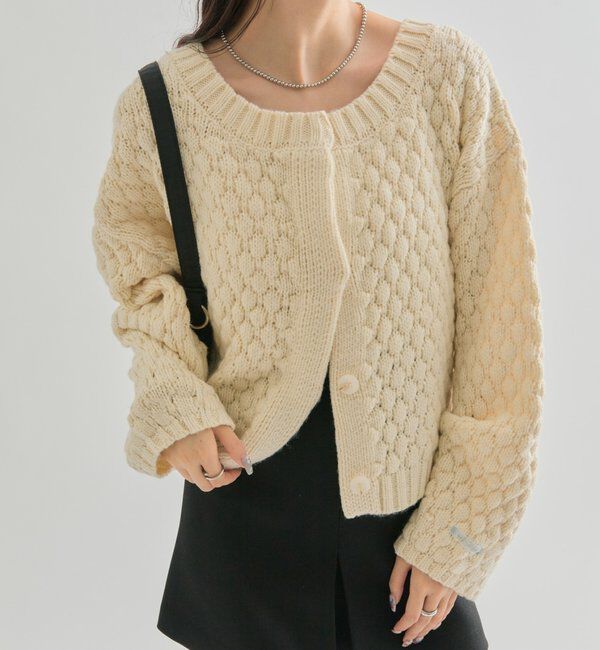  「ポコポコニットカーディガン」|カーディガン|