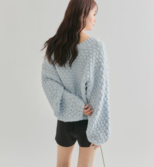  「ポコポコニットカーディガン」|カーディガン|