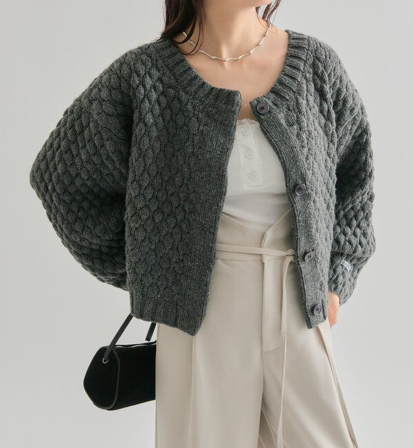  「ポコポコニットカーディガン」|カーディガン|