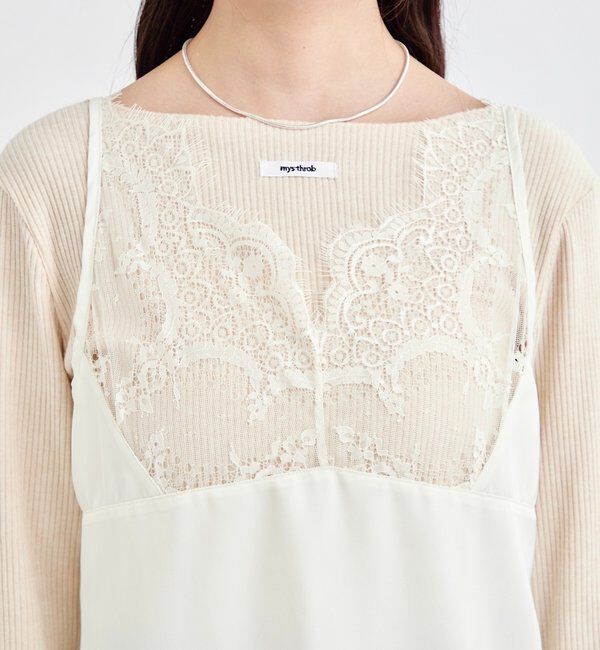  「レースサテンキャミソール」|シャツ・ブラウス|