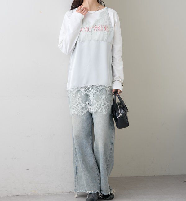  「レースサテンキャミソール」|シャツ・ブラウス|