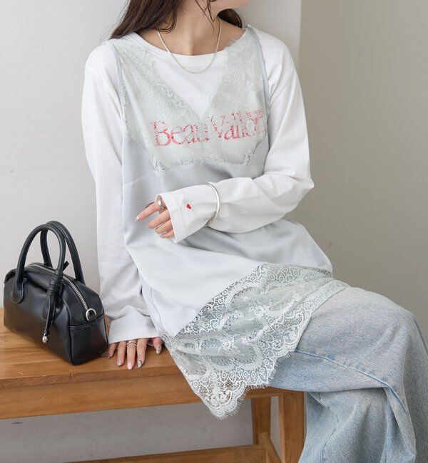  「レースサテンキャミソール」|シャツ・ブラウス|