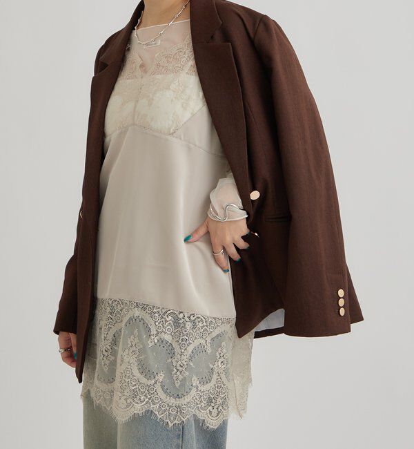  「レースサテンキャミソール」|シャツ・ブラウス|