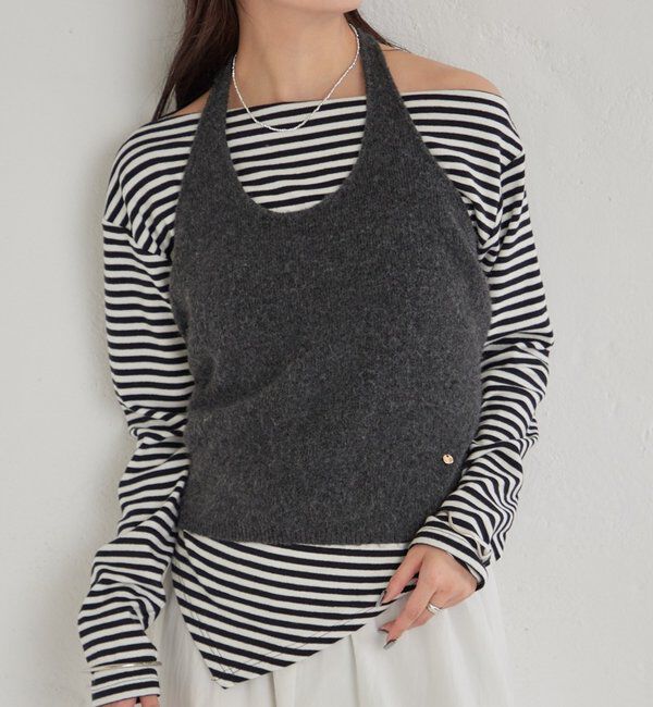  「ホルタービスチェSETロンT」|Tシャツ・カットソー|チャコールグレー