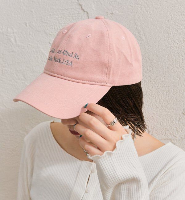  「ピーチロゴ刺繍キャップ」|ハット|ピンク