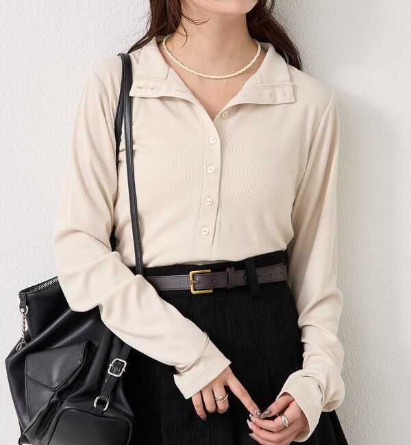  「リブヘンリーネックプルオーバー」|Tシャツ・カットソー|