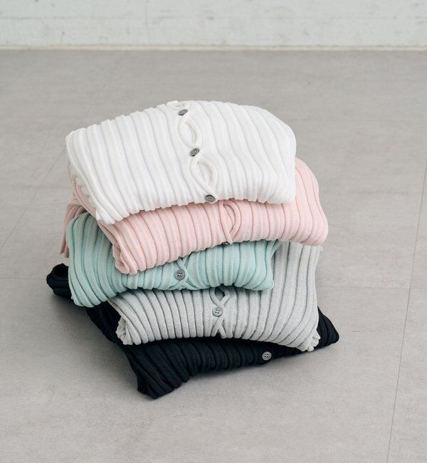  「ラウンドスリットリブカーディガン」|カーディガン|