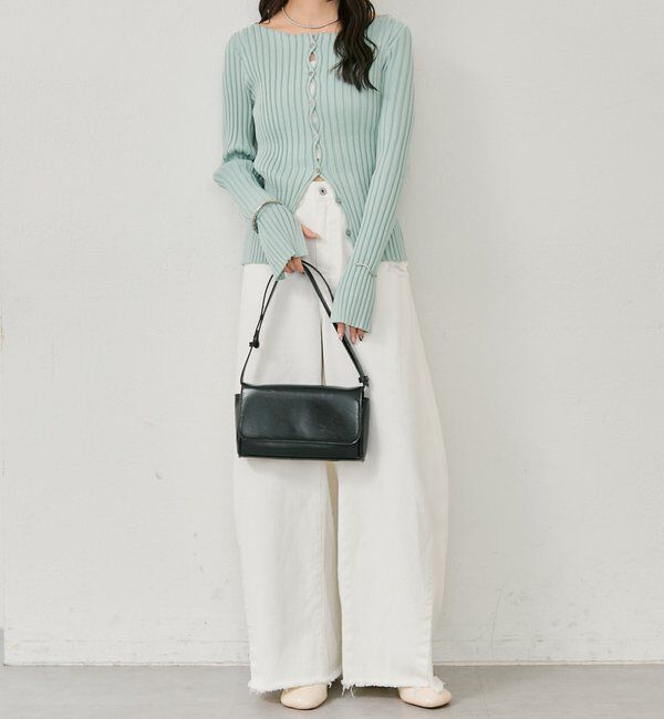  「ラウンドスリットリブカーディガン」|カーディガン|