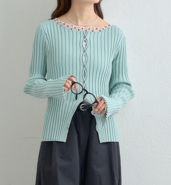  「ラウンドスリットリブカーディガン」|カーディガン|