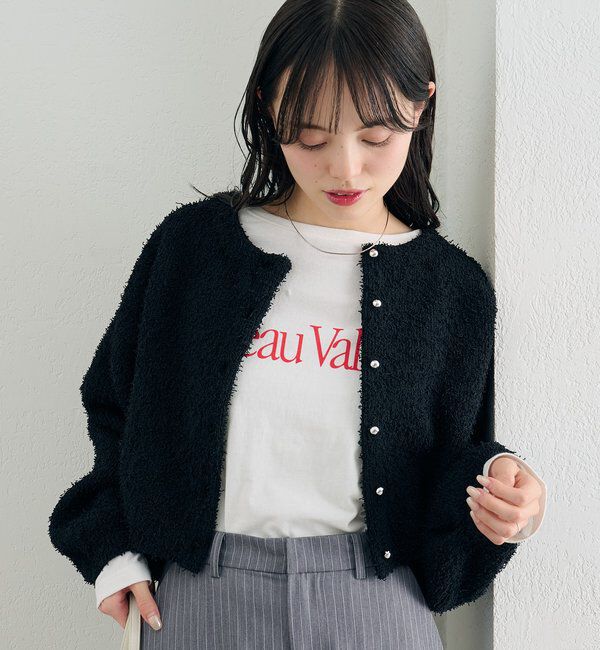  「26SSミニフリンジカーディガン」|カーディガン|ブラック