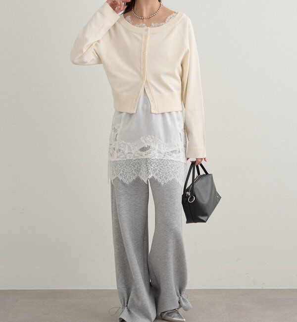  「ワイドネッククリアボタンカーディガン」|カーディガン|