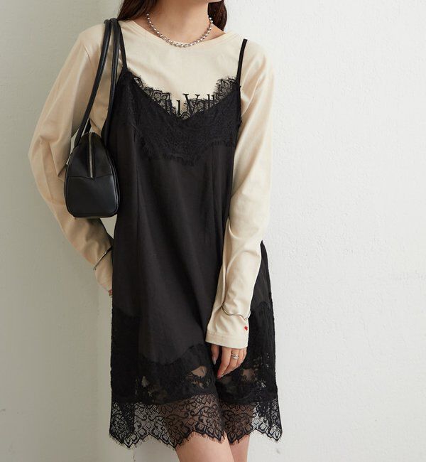  「レースパネルキャミチュニック」|シャツ・ブラウス|