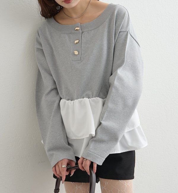  「ペプラムヘンリーニット」|ニット・セーター|