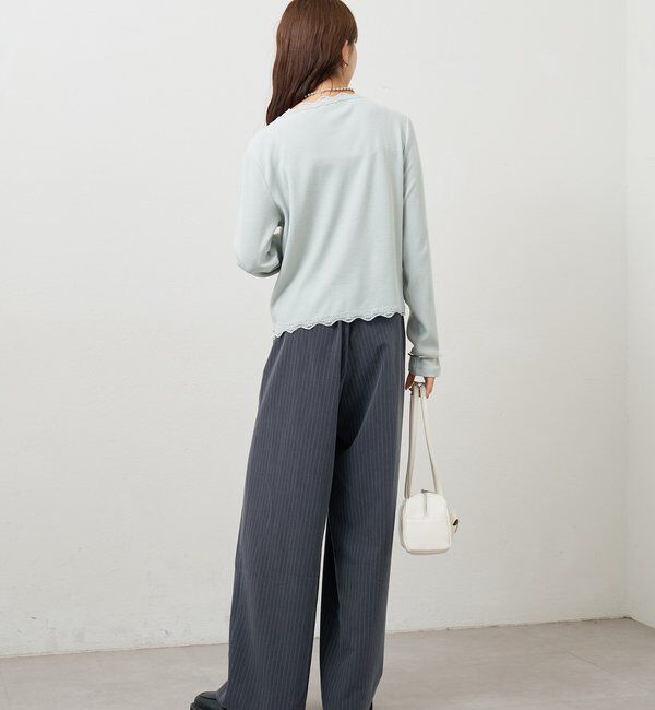  「ギャザーレースリブカーディガン」|Tシャツ・カットソー|