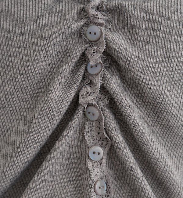  「ギャザーレースリブカーディガン」|Tシャツ・カットソー|