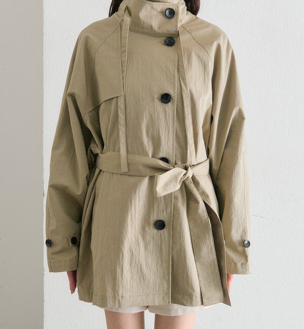  「スタンドカラーミドルトレンチ」|トレンチコート|