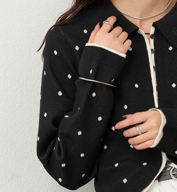  「長袖ポロニット」|カーディガン|