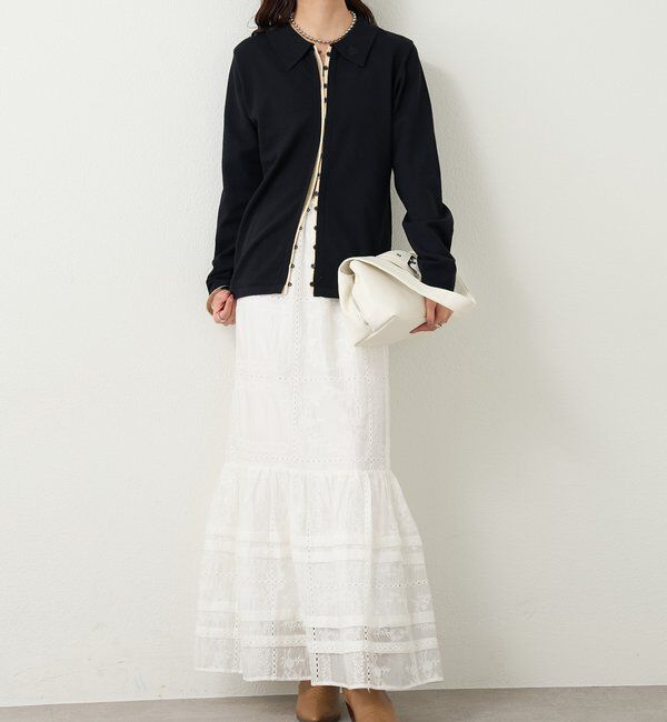  「長袖ポロニット」|カーディガン|