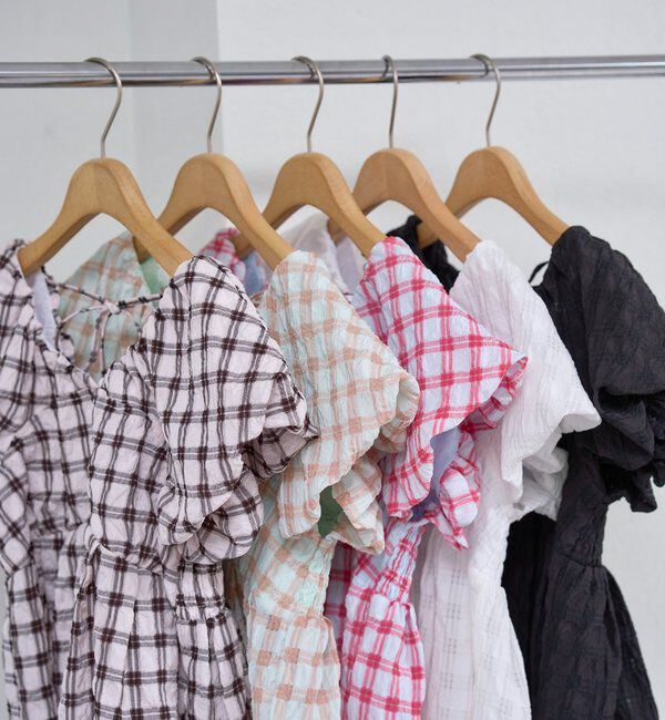  「チェックパフブラウス」|シャツ・ブラウス|