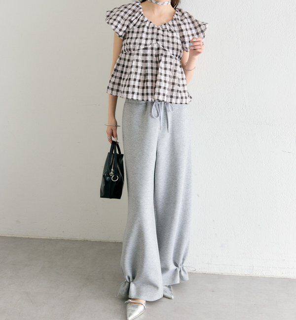 「チェックパフブラウス」|シャツ・ブラウス|