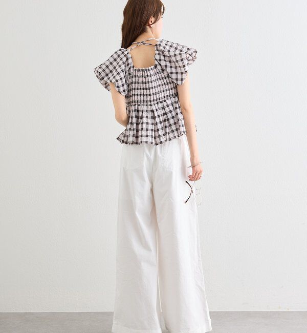  「チェックパフブラウス」|シャツ・ブラウス|