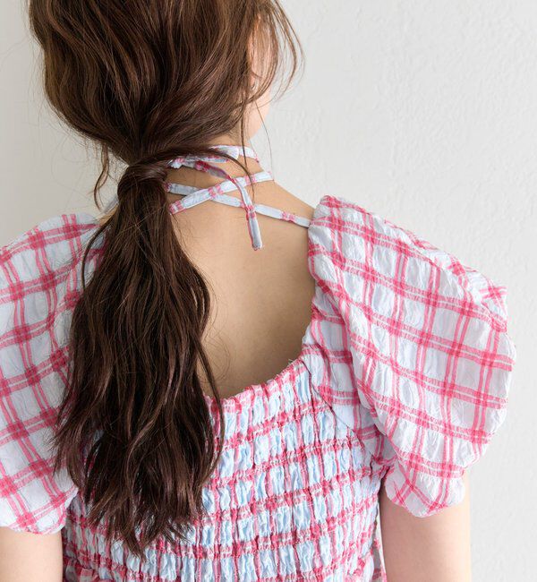  「チェックパフブラウス」|シャツ・ブラウス|