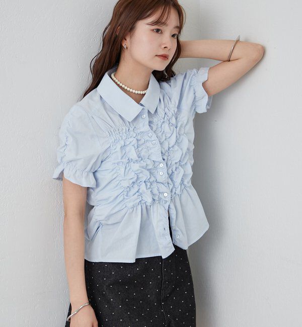 「シャーリングシェイプシャツ」|シャツ・ブラウス|