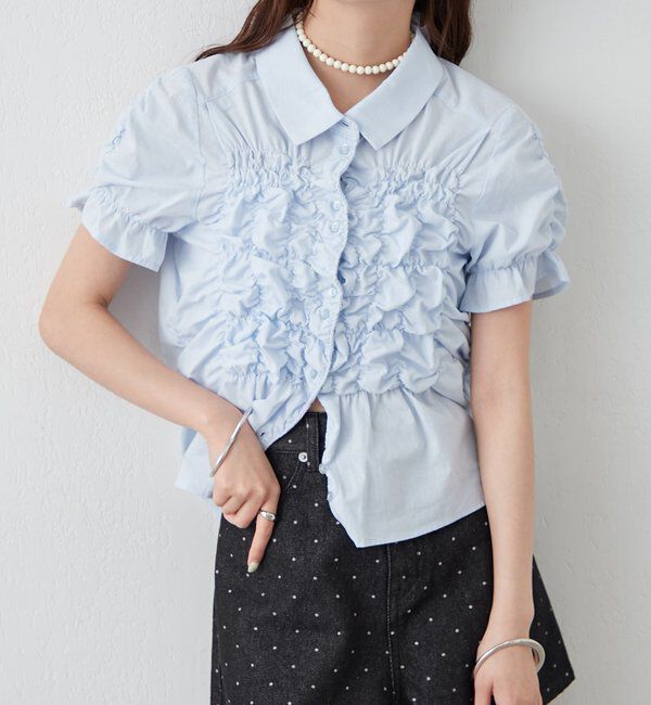  「シャーリングシェイプシャツ」|シャツ・ブラウス|