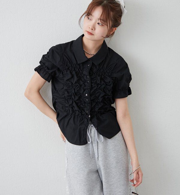  「シャーリングシェイプシャツ」|シャツ・ブラウス|