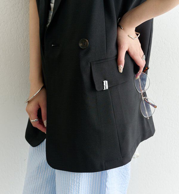  「袖口ギャザー半袖ジャケット」|テーラードジャケット|