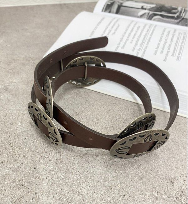  「【GALENA/ガレナ】コンチョベルト」|ベルト|ブラウン