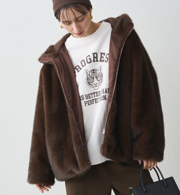  「フードフェイクファーブルゾン」|ベスト・ジレ|