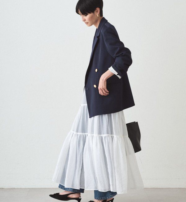  「オーガンジーティアードスカート」|スカート|