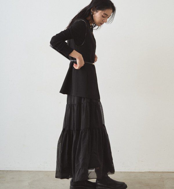 「オーガンジーティアードスカート」|スカート|