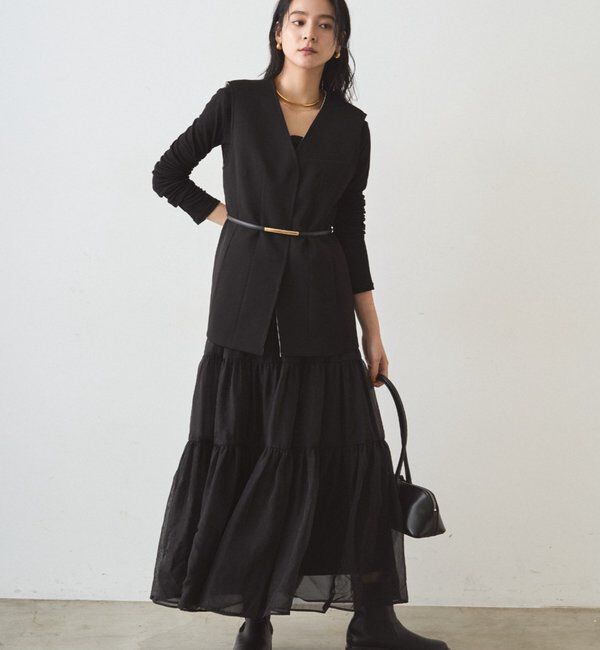  「オーガンジーティアードスカート」|スカート|