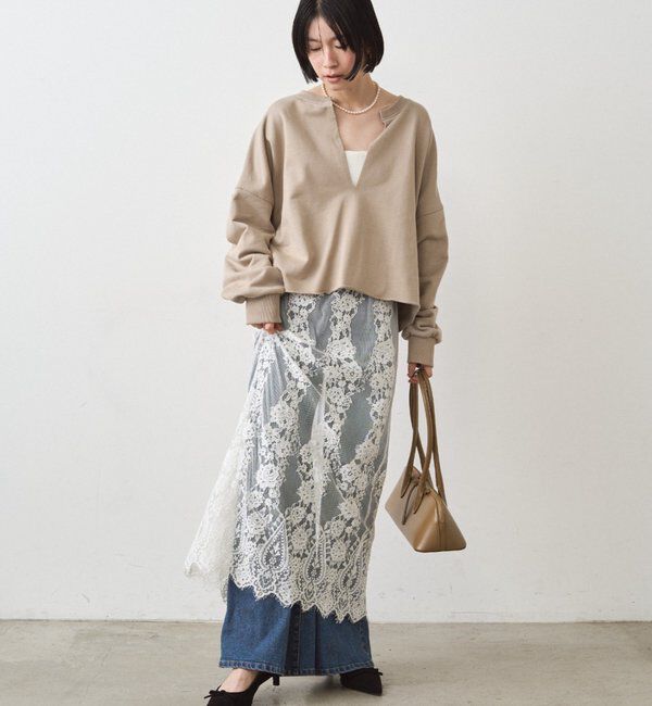  「スキッパーショートスウェット」|Tシャツ・カットソー|