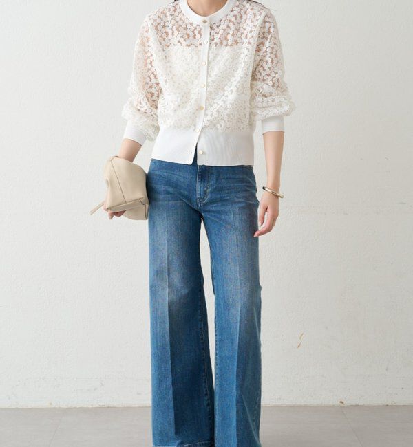  「コクーンスリーブフラワーカーデ」|ニット・セーター|