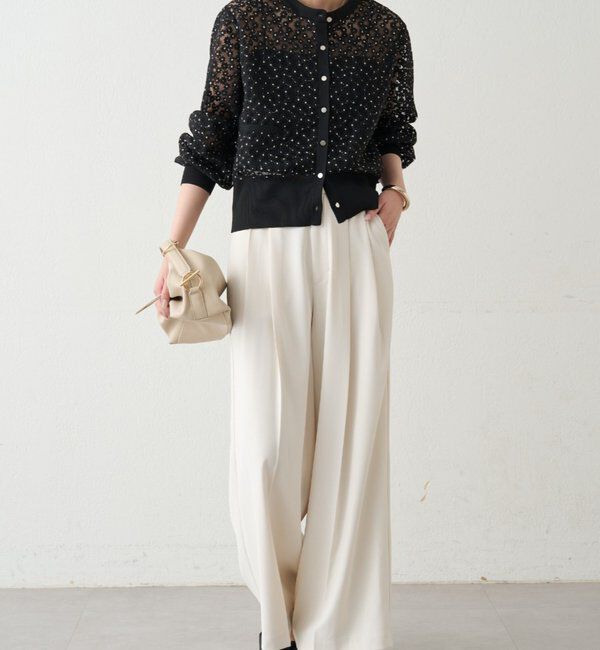  「コクーンスリーブフラワーカーデ」|ニット・セーター|