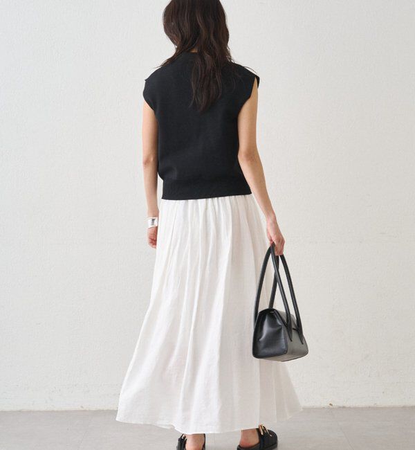  「リネンタックギャザースカート」|スカート|