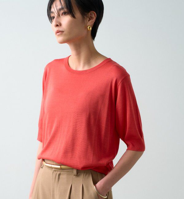  「シルク半袖ニット」|ニット・セーター|