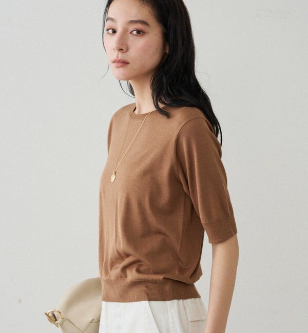  「シルク半袖ニット」|ニット・セーター|