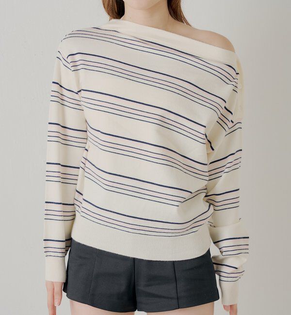  「ワンショルボーダーニット」|ニット・セーター|