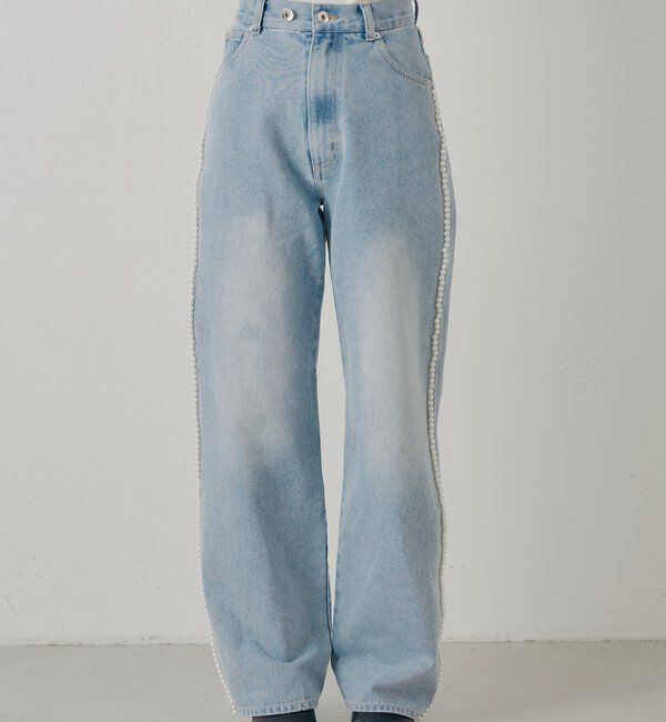  「【SALON by Chico】サイドパールラインカーブデニム」|デニム|