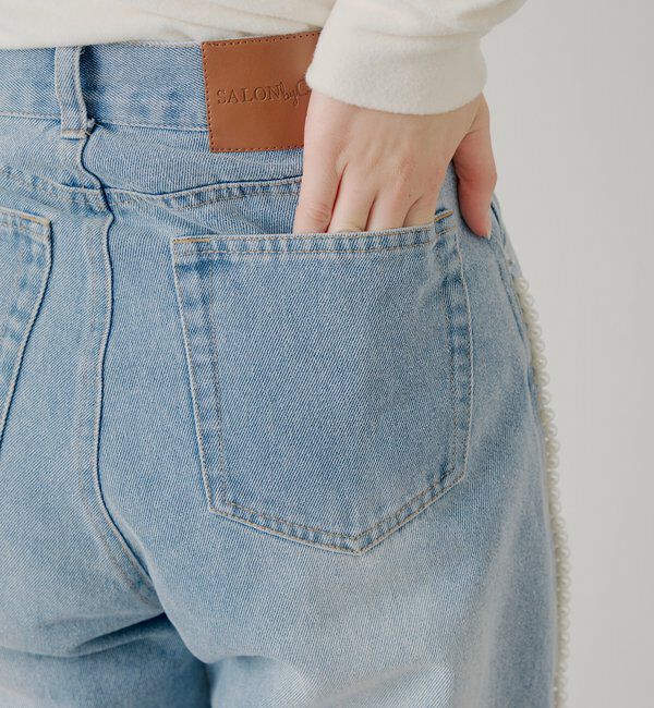  「【SALON by Chico】サイドパールラインカーブデニム」|デニム|