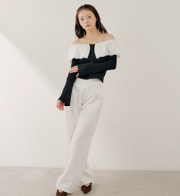  「【SALON by Chico】サイドパールラインカーブデニム」|デニム|