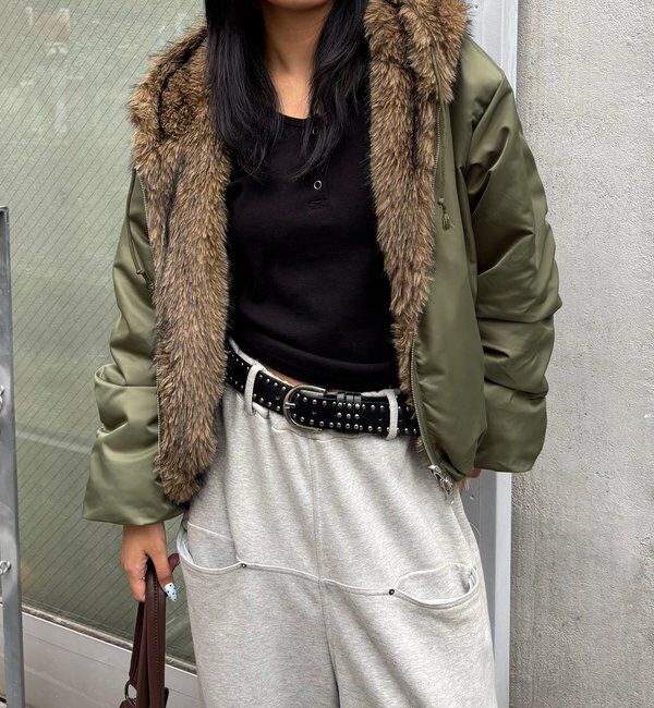  「【お気に入りNO.1】2WAY リバーシブルファーブルゾン」|ブルゾン・スタジャン|