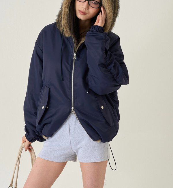  「【お気に入りNO.1】2WAY リバーシブルファーブルゾン」|ブルゾン・スタジャン|