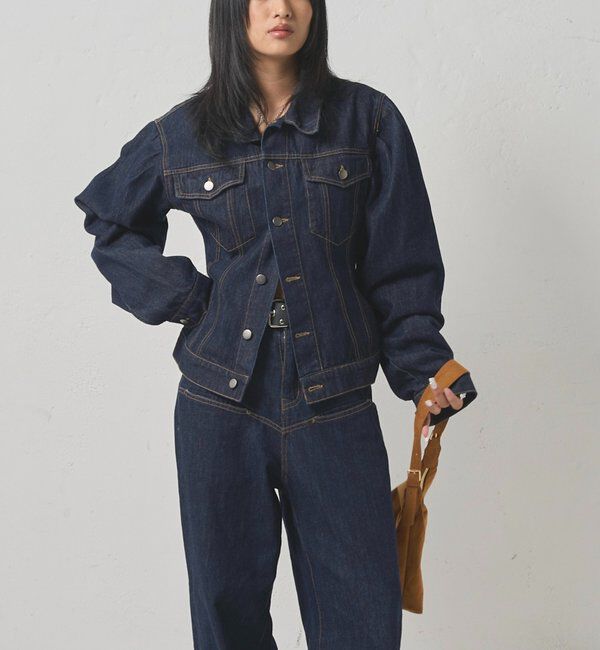  「【WEB限定】パフスリーブデニムジャケット」|ブルゾン・スタジャン|
