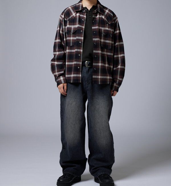  「【Sourcream】ウエスタンオンブレチェックシャツ」|シャツ・ブラウス|
