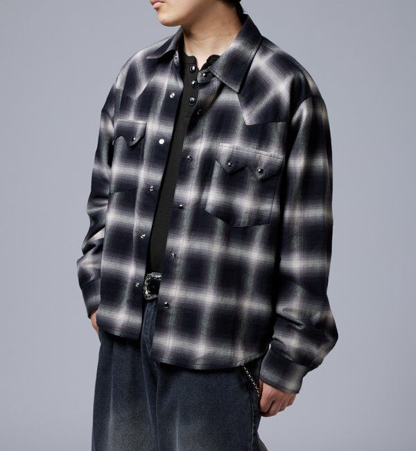  「【Sourcream】ウエスタンオンブレチェックシャツ」|シャツ・ブラウス|